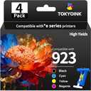 923 Ink Cartridges Combo Pack 4 Pack Replacement for HP 923 Ink Cartridges for HP Printers Compatible with HP OfficeJet Pro 8130e OfficeJet Pro 8135e 8138e 8122e 8139e 8120e Ink,Without Chip