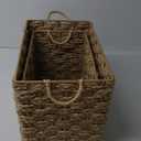 Wicker Basket with Handles, Natural Brown 2 Pcs (11"x17", 9"x16")