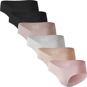 Angelhood Womens Maternity Panties Seamless Maternity Underwear Under Bump Pregnancy Postpartum Brief Pack of 8, X-Large
