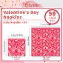 2 x Gatherfun Valentines Party Disposable Napkins Heart Love Paper Napkins for Valentine's, Weddings, Engagements, Anniversaries, Bridal Showers, Birthday Party Supplies 3-Ply 50 Pack