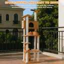 74.8 Inches Tall Outdoor Weatherproof Cat Tower, Multi-Level Cat Tree, Large Cat Condo with PVC Board and Cat Scratching Posts, for Outside and Indoor Cat Houses
