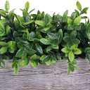 Artificial Eucalyptus Plant in Rustic Rectangular Wooden Planter Box Faux Potted Herb Plant Greenery Arrangement for Farmhouse Indoor Wedding Table Centerpiece Mantel Shelf Kitchen Decor