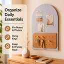 Felt Bulletin Board with Pegboard, 23.6 x 15.7 in Arched Pin Board for Wall