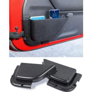 Savadicar DP5 Front Door Storage Pockets Without Cup Holder, Side Insert Box Organizer for 2011-2018 Jeep Wrangler JK JKU 2/4 Door, Interior Expansion Accessories, Black, 2 PCS