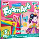 Klever Kits Foam Art Kit for Kids, EVA Foam Stickers with 6 Art Board and 800+ Stickers, DIY Arts and Crafts for Boys Girls Age 3+, Unicorns & Princesses Birthday Gifts Travel Toy