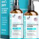 ArtNaturals Magnesium Oil Spray 12 oz + Body Massage Lotion Set 8oz for Feet & Sleep - Extra Strength Cream Ultra-Pure, Relief & Relaxation, Muscle Health Leg & Joint Care Topical Non Itch