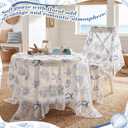 Mindsoft 3 Pcs Coastal Table Runner 10ft Blue Bow Beach Ocean Nautical Embroidery Tulle Lace Table Runner Last Toast on the Coast Decor for Wedding Bridal Baby Shower Holiday Dining DIY, 10 ft x 29 in