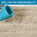 H.VERSAILTEX Bathroom Rug Sets 2 Piece Bath Mats Non Slip Thick Soft Chenille Striped Bath Rug achine Washable Shower Floor Rugs for Tub, Shower and Floor (Fog, 20" x 32"/24" x 36")