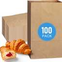 Brown Paper Bags, 2lb 100 Count Mini Paper Lunch Bags Bulk Disposable Recycled Sandwich Snacks Sack Lunch Size for Kids, Grocery Food Shopping Craft Bag for Small Business Size3