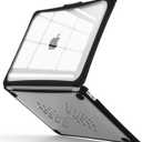 IBENZER Hexpact Compatible with MacBook Air 13 Inch Case 2022 2021 2020 M1 A2337 A2179 A1932, Heavy Duty Protective Case with Screen Lock for Mac Air 13 with Touch ID, Black, AT13-BK