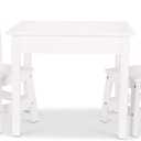 Melissa & Doug Wooden Kids Table & Chairs Set, Montessori, Homeschool Classroom Must Haves, Bedroom Furniture for Boys & Girls 3+ (White)