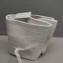 Extra Large White Storage Basket, 23.6" x 17" x 12" Rectangle Blanket Storage for Living Room, White Woven Cotton Rope Basket, Big Kids Toy Box Bin, XXXL Wicker Laundry Baskets for Organizing