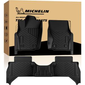 Michelin Vehicle Mats, Premier Series All-Weather TPE Custom Fit Liner for Toyota Tacoma Gas 2024-2026 Double Cab Auto Trans (3 Piece)