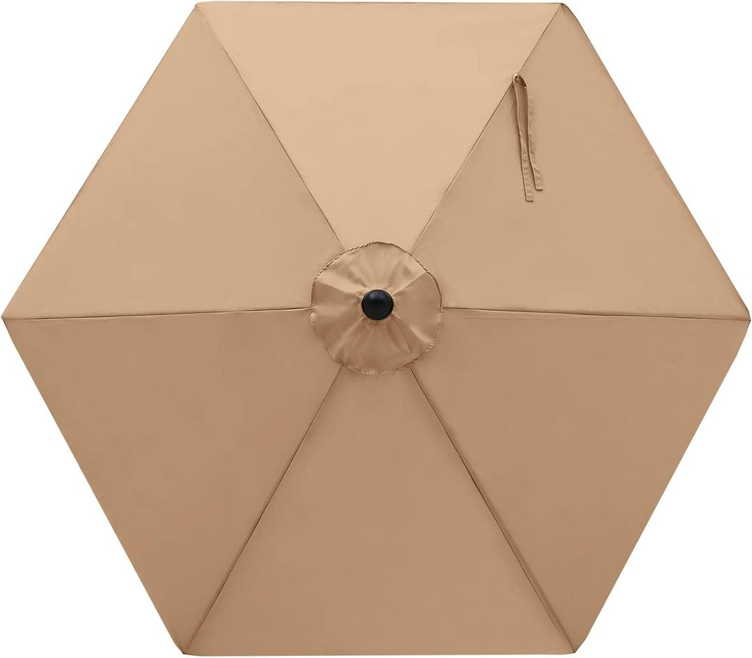 MASTERCANOPY Patio Umbrella 7.5 ft Replacement Canopy for 6 Ribs-Beige Canopy Only
