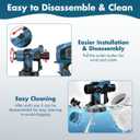 Paint Sprayer 1000W High Power Electric Spray Paint Gun with Adjustable Spray Width Knob,1400ML Container,4 Nozzles & 3 Patterns,Easy to Clean for Furniture Cabinets House Painting Blue