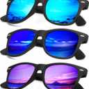 KALIYADI Polarized Sunglasses for Men and Women Matte Finish Sun glasses Color Mirror Lens UV Blocking (3 Pack)
