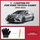 FREESOO 1:1 Custom Fit Seat Covers for Toyota Camry 2018 2019 2020 2021 2022 2023 2024 LE- SE- SE Nightshade 2018 2019 2020 2021 2022 2023 2024,Leather Car Seats Cover Full Set for Camry(Black)