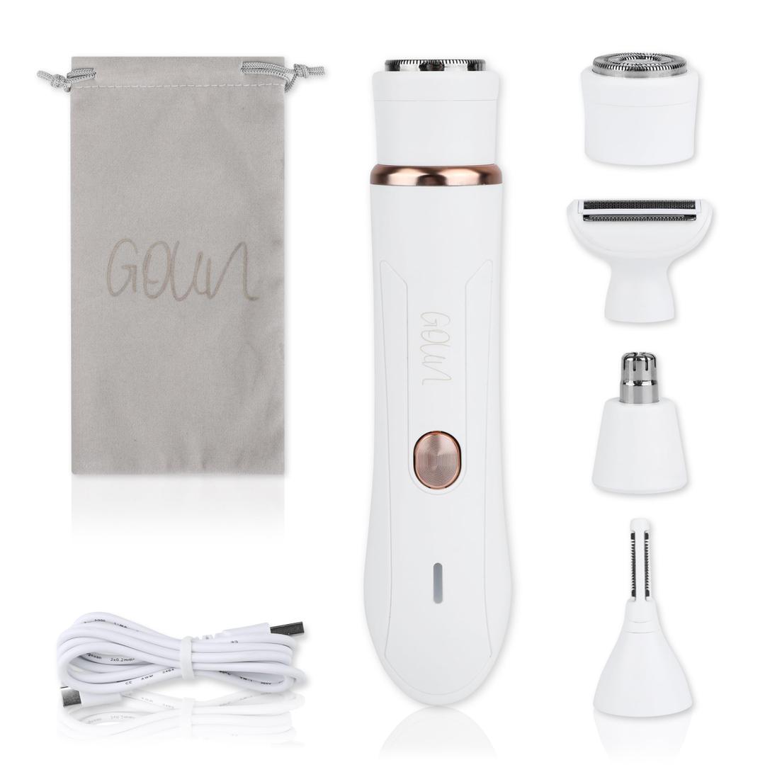 4-in-1 Facial Hair Removal for Women, Electric Painless Shaver, USB Rechargeable, Lip Chin Cheek Trimmer, Pack of 2