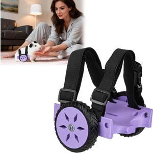 Adjustable Guinea Pig, Rabbit and Hamster Wheelchair for Back Legs Mobility Aid, Soft TPU Tires with Raps (Medium)