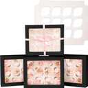 Bakepacker Auto-pop up 12 Cupcake Containers 6-Packs Black Cupcakes Carrier, 12 Cupcake Boxes with Window 13"x10"x3.5"