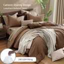 Monbix Queen Comforter Set - 7 Pieces Cationic Dyeing Brown Bed in a Bag Queen Bedding Sets with Comforter, Sheets, Pillowcases & Shams, Reversible Bedding Comforters Sets