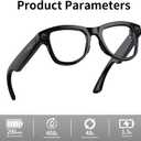 AI Smart Glasses with Camera Stabilization - 8MP POV Video Recording, Real-Time AI Translation, Smart Assistant, Dual-Mic Noise Canceling for Travel & Meetings - Anti-Blue Light, Black Frame