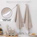 Homaxy Premium Kitchen Towels(18x 28, 12 Pack), Large Cotton Kitchen Hand Towels, Flat and Terry Dish Towels, 380 GSM Highly Absorbent Tea Towel Set with Hanging Loop, Khaki