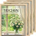 18x24 Poster Frame set of 4, Natural Oak Wood Picture Frame, Wall Hanging