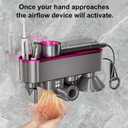 Hair Dryer Holder,No Drilling Required Hair Dryer Holder  Organizer Stand For 5 Attachments with Automatic Hand Drying and Magnetic Nozzle StorageFor Dyson Blow Dryer Accessory Organizer (violet)