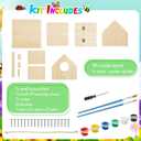 Liliful 1 Sets Wooden DIY Birdhouse Kit, Unfinished Bird Houses with Paints and Paintbrushes, Bird Feeder Craft Arts for Kids Ages 4-8, 8-12, Classroom Activity and Adults Wooden Craft Gifts