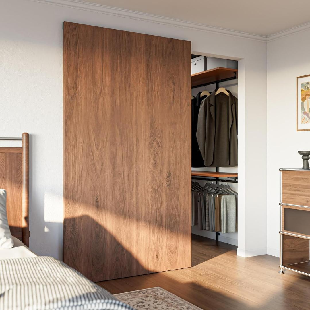 32" Concealed Sliding Barn Door Hardware Kit with Soft Close Mechanism,Aluminum Hidden Wall Mount System,Fit Openning Width 25",No Floor Track,Supports Up to 176 lb(NO Door)
