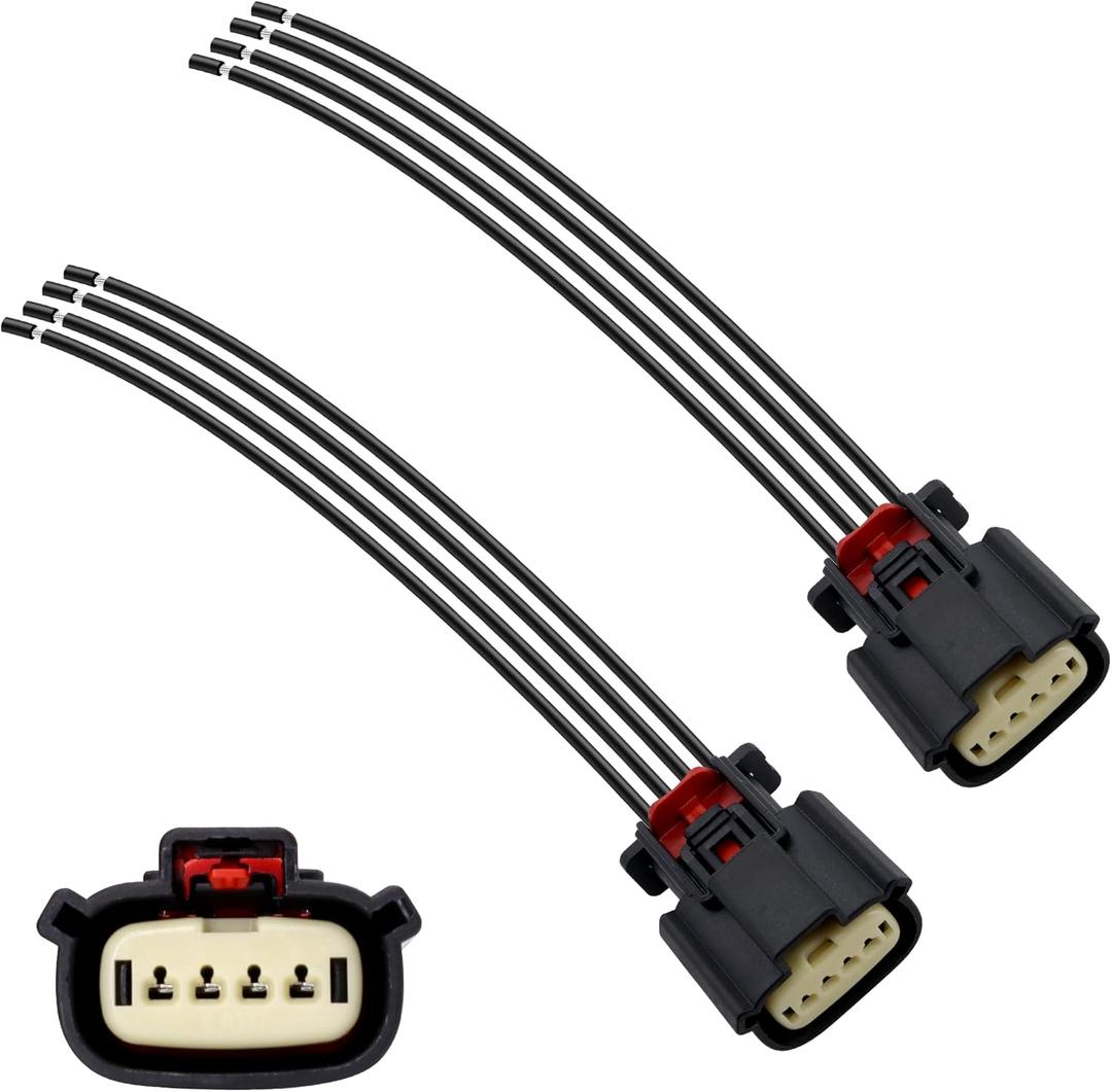 HiSport HID Halogen Headlight Connector Pigtail Adapter Harness Plug 4-Wire Compatible with Ford Escape Taurus F150 2013-2021 2Pcs