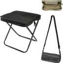 Foldable Backpack Stool, Mini Outdoor Camping Stool, Portable Collapsible Chair with Carry Bag for Fishing Travelling Picnics (Small, Black)