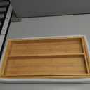 Large Bamboo Silverware Drawer Organizer Tray Kitchen Tool Drawer Divider Organizers Storage Expandable Cooking Utensil Organizer Wooden Cutlery Tray Spoon Flatware Organizers Utensil Holder Drawers, (8"-12.6")x 15.7"