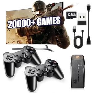 2025 Upgraded Retro Games Console, Video Game Console with 128G Card, Revisit 20000+ Classic Games, Plug and Play Retro Game Stick for TV, Gifts for Kids Adult