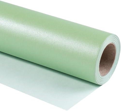 RUSPEPA Sage Green Matte Wrapping Paper, Mini Roll, Green Solid Color Pearly-luster Paper Perfect for Easter, Birthday, Wedding, Baby Shower, Christmas, DIY Bouquet, 17 Inches X 32.8 Feet