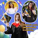Knitgrip 31 Pcs DIY Graduation Cap Decorations Kit Faux Flower Heads 3D Butterfly Stickers Graduation Quotes Glitter Decals for Grad Hat Topper Graduations Party Supplies(Blue, White, Gold)