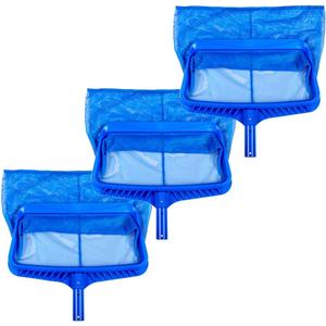 SPAG75300-3 Pro Series Pool Nets, 3 Pack  Leaf Rake Set with Deep, Fine-Mesh Bag and Strong Molded Structure, Blue