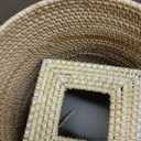 3 Pcs Rattan Bathroom Accessories Set Wicker Handwoven Trash Can Basket Waste Paper Basket Square Tissue Box Holder Toilet Vanity Tray for Kitchen Office Organizer Decorative(Natural)