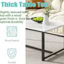 Coffee Table,Industrial Rectangular Small Coffee Tables White