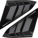 Rear Side Window Louvers Compatible for Honda Civic Sedan Accessories 2021 2020 2019 2018 2017 2016 Sport Style Air Vent Scoop Cover (Gloosy Black)