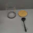 Glass Flour Container with Airtight Bamboo Lid, Large Glass Food Jar with Wooden Lid for Storage Flour, Sugar, Cookies, Rice, Coffee Beans and etc (3L)