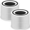 Core 300 Replacement Filter for LEVOIT Core 300 Core 300P Core 300S Core 300SP Vortex Air Air Purifier, 3in1 HighEfficiency Activated Carbon, Core 300RF, 2 Pack, White