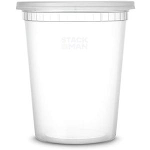 [48 Sets -32 oz.] Plastic Deli Food Storage Containers with Airtight Lids - Soup Containers with Lids