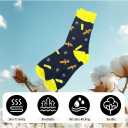 Christmas Gingerbread Man Socks 3 Pairs - Funny Holiday Crew Socks with Santa Hat & Snowflake, Festive Xmas Stocking Stuffers Secret Santa Gifts for Men Women