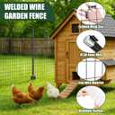 109 Pcs Black PVC Coated Wire Fence 2 x 50 ft, 2 x 3 Inch 16ga, Garden Fencing Roll and 3 ft Metal Fence Garden Fences T Posts and 8 in Zip Ties Cable Ties for Lawn Poultry Plant