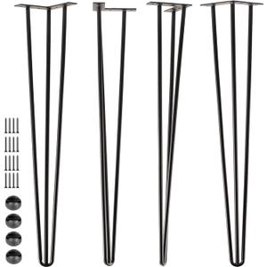 SPACEEUP 30" Hairpin Table Legs, 4PCS Coffee Desk Legs with Rubber Floor Protectors, 880lbs Load Capacity, Heavy Duty Black Metal Furniture Legs 3 Rods for DIY Bench Desk Dining End Table Chairs SPACEEUP 30" Hairpin Table Legs, 4PCS Coffee Desk Legs with Rubber Floor Protectors, 880lbs Load Capacity, Heavy Duty Black Metal Furniture Legs 3 Rods for DIY Bench Desk Dining End Table Chairs