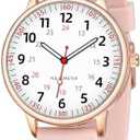 TWOPTION Nurse Watch for Women Waterproof Analog Silicone Watch with Second Hand Nursing Watch