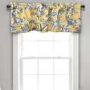 Lush Decor Dolores Light Filtering Valance Curtains Single, 52" W x 18" L Yellow - Valances for Windows - Vintage Valance Floral - Coquette Dcor