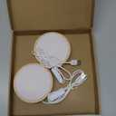 PATIKIL 4 Inch Wooden LED Light Base, 2pcs Wood Light Display Base Stand Lighting with Switch for 3D Crystal Glass Aroma Stone Art, White Light Color